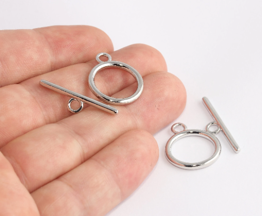 Rhodium Plated Toggle Clasp