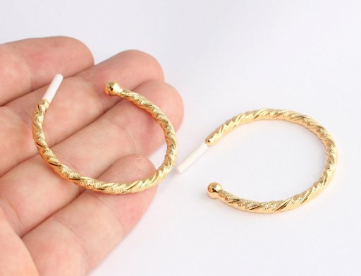 Hoop Earrings, Textured Earrings