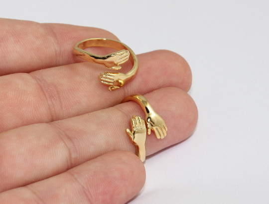 '17-18mm 24k Shiny Gold Rings, Gold Hands Rings, MLS387