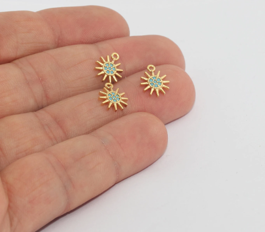 Shiny Gold Sun Charms