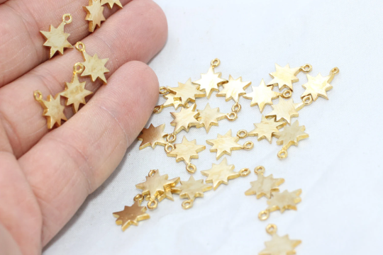 Brass North Star Charms