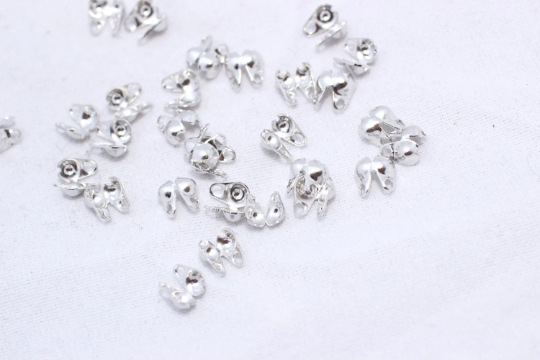 Rhodium Plated Crimp Beads