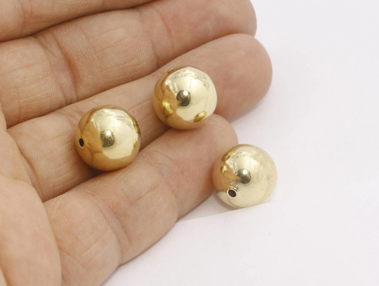 14mm Shiny Gold Plastic Ball Beads, Ball Pendant, beads CHK116-1