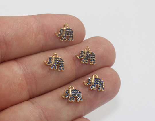 8x11mm 24 Ayar Parlak Altın Tılsımlar, Fil Tılsımı, Mikro, MLS205