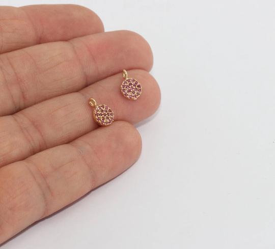 7x10mm 24 Ayar Parlak Altın Damla Takılar, Mikro Döşeme Takıları, ZRCN798