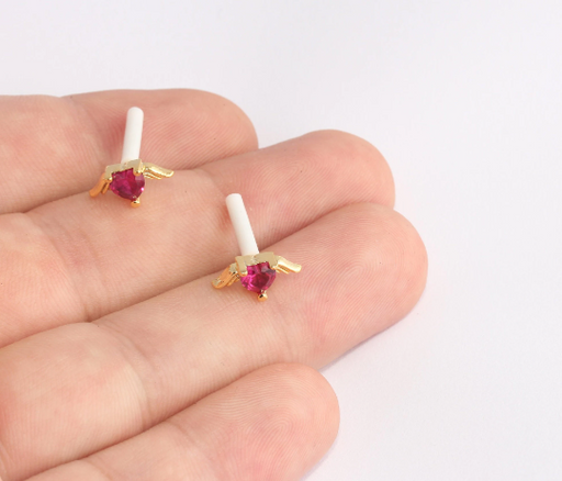 CZ Angel Stud Earrings