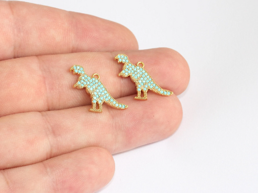 Shiny Gold Dinosaur Charms