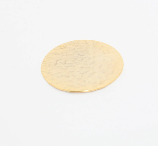 40mm 24k Shiny Gold Hammered Coins, Coin Charms, MTE978
