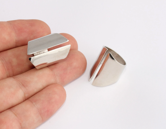27mm Width Rhodium Plated Ring Settings, Adjustable , SLM194