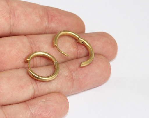 Leverback Hoop Earrings, Circle