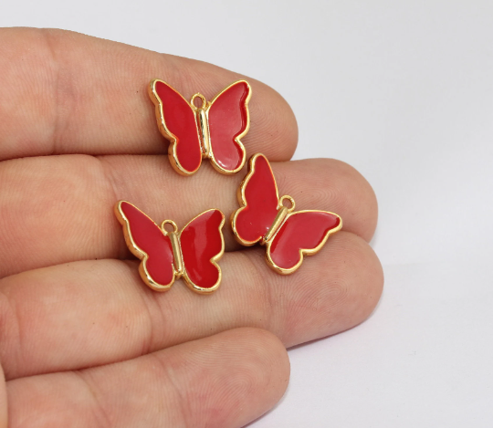 17x20mm 24k Shiny Gold Butterfly Charms, Butterfly , MLS230