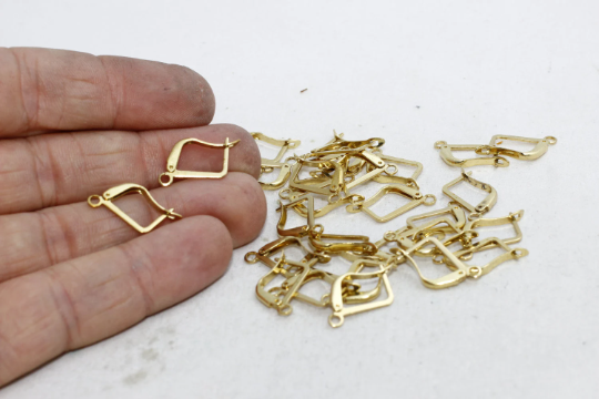 10x13mm Raw Brass Earrings, Brass Leverback Earrings, Brass CHK9-5