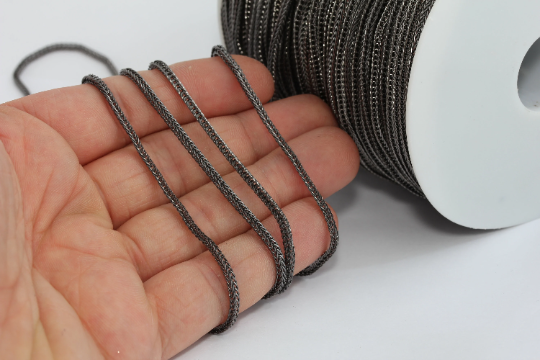 2,2mm Gunmetal Snake Chains, Mesh Chains, Cable Chains, BXB222-1
