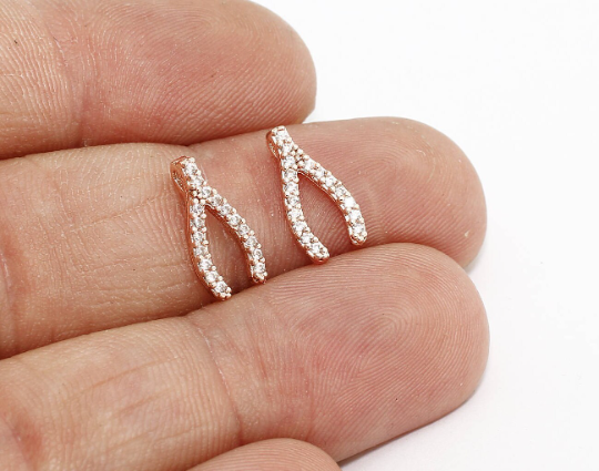 6x13 mm CZ Salkım Kemiği Takıları, Gül Altın Kolye Ucu, Mikro Döşeme Takıları, Zirkonyum Salkım Kemiği Takıları, CZ Takılar, Şans Takıları, ZWB, ZRCN11