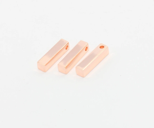 5x20mm Rose Gold Bar, Long Square Bar, Bar Necklace, Bar , MTE734