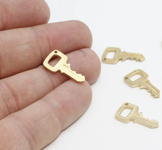 Brass Key Charms