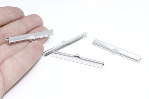 Rhodium Plated Ribbon Crimps