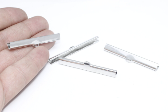 Rhodium Plated Ribbon Crimps