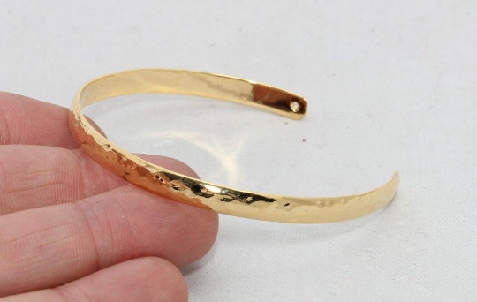 5,5 mm 24 ayar Parlak Altın Kubbeli Bilezik, Çekiçle İşlenmiş, Bilezik, CHK309