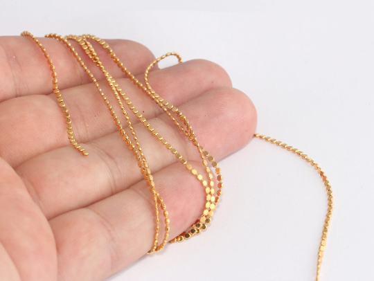 3mm 24k Shiny Gold Faceted Curb Chain, Soldered Chains, CHK668