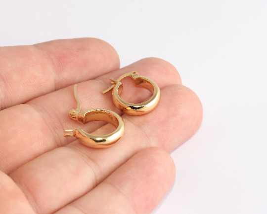 Leverback Earrings, Small Hoop