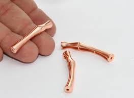 Ciondolo a forma di osso in oro rosa da 5x44 mm, ciondolo a forma di scheletro di bambù MTE1355