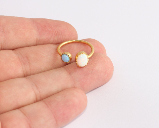 16-17mm 24k Shiny Gold Rings, Dainty Rings, CZ Stone,Gold SLM911