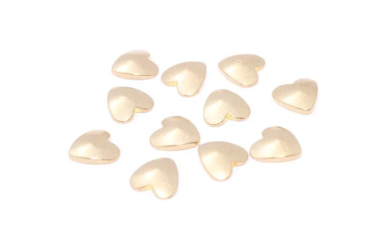 Tiny Raw Brass Hearts (5mm) Stamping Brass stamping - Tiny, PA14