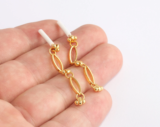 Oval Bar Stud Earrings