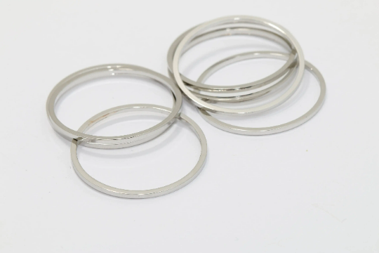 25 mm Rodyum Kapalı Halka, Konnektörler, Yuvarlak, Pirinç AC49