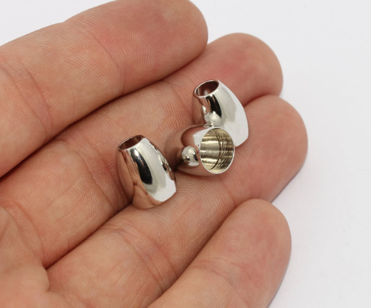 12x10mm Rodyum Uç Kapağı, Püskül Uç Kapağı, Deri Koni MTE792