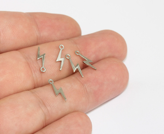4x14 mm Rodyum Kaplamalı Şimşek Takıları, Minik Şimşek MLS941