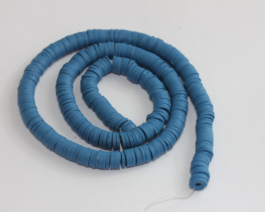 6 mm Mavi Polimer Boncuklar, Toptan Keishi Boncuk Telleri, CHK608