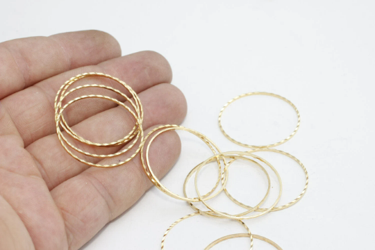 30mm 24k Shiny Gold Closed Ring, Connectors,Connector BRT539