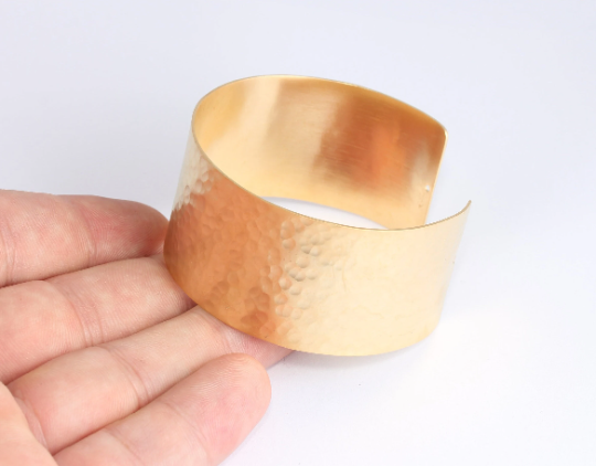 30mm 24k Matt Gold Cuff Bracelet, Handmade Gold CHK323