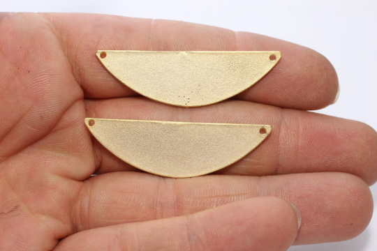 14x42mm 24k Matt Gold Plated Pendant, Half Moon Pendant, BRT272