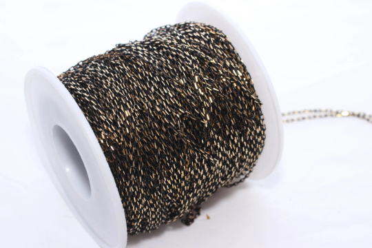 Brass Soldered Chains 1.5 x 2,7mm Faceted Chains , Black