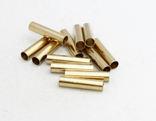 7x30mm Solid Brass Tubes , Raw Brass Tube Beads, Solid, TBR86
