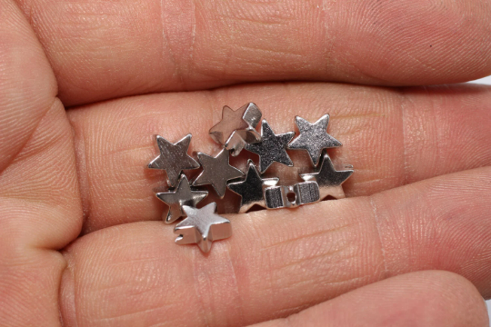 7mm Silver Color Star Beads, Star Charms, Top Hole Star, AG69