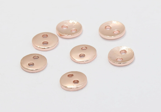 8mm Rose Gold Plated Button Charms, Button Connectors, ROSE497