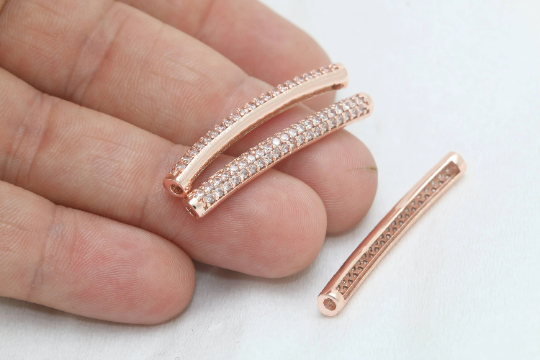 4x40 mm Gül Altın Bilezik Tüpü, Mikro Döşeme Kavisli Tüpler, ZRCN587