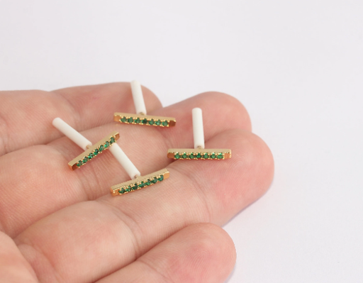 Bar Earrings, Micro Pave Earrings