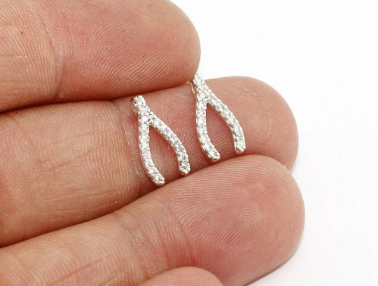 CZ Wishbone Charms