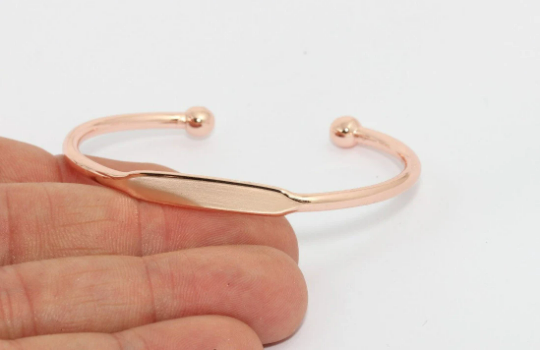 Rose Gold Plated Nameplate Bracelet Bangle