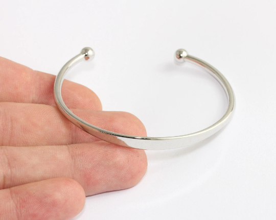 Rhodium Plated Cuff Bracelet