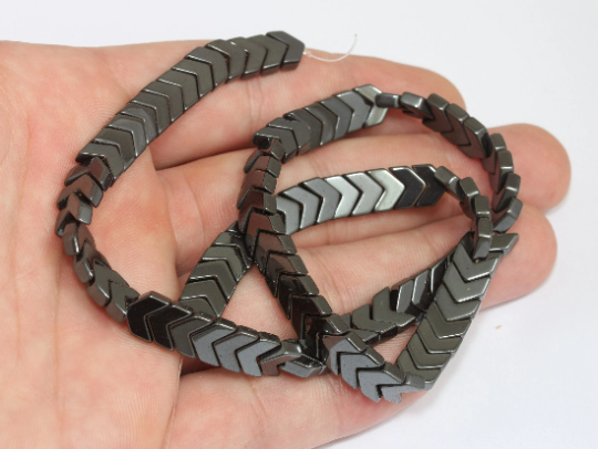 95-100 pezzi di perline di ematite a zig-zag da 6,8 mm, CHK571-2