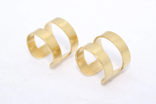 16-17mm Raw Brass Ring Setting, Flat Band Ring, Wide LA7
