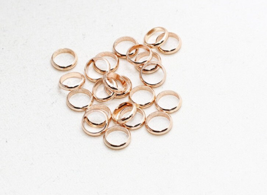 10 mm Gül Altın Kapalı Yüzük, Bağlantı Parçaları, Halka, Daire ROSE210