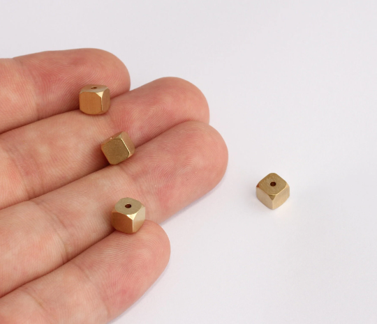 Brass Cube Beads
