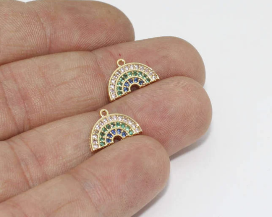 9x13mm Micro Pave Rainbow, Micro Pave Pendant, Cz ZRCN456